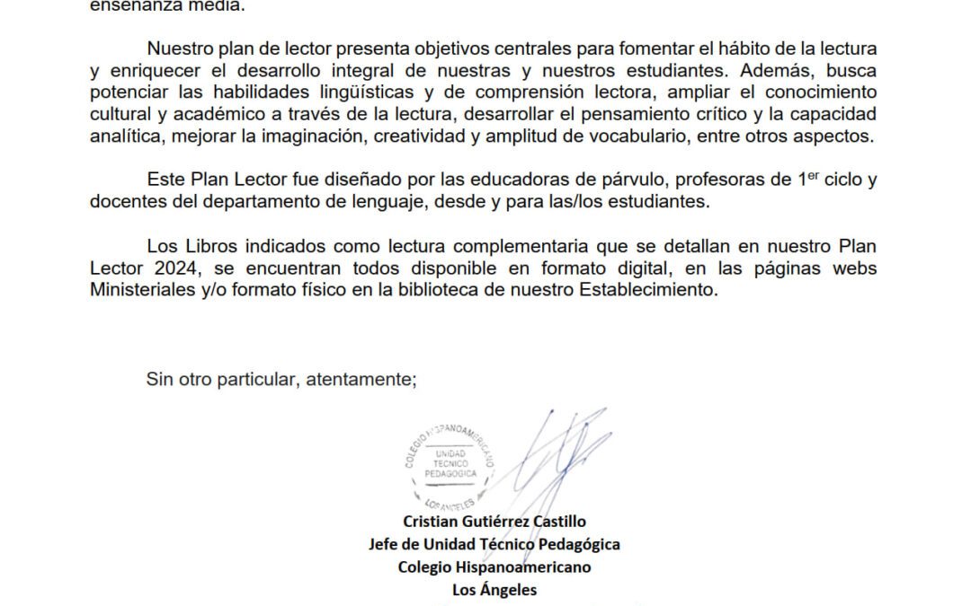 Plan lector 2024 Circular Interna n°1