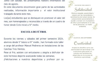 INFORMATIVO DEL MES AGOSTO