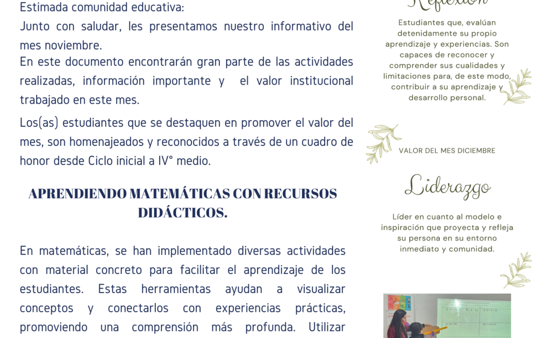 INFORMATIVO DEL MES NOVIEMBRE